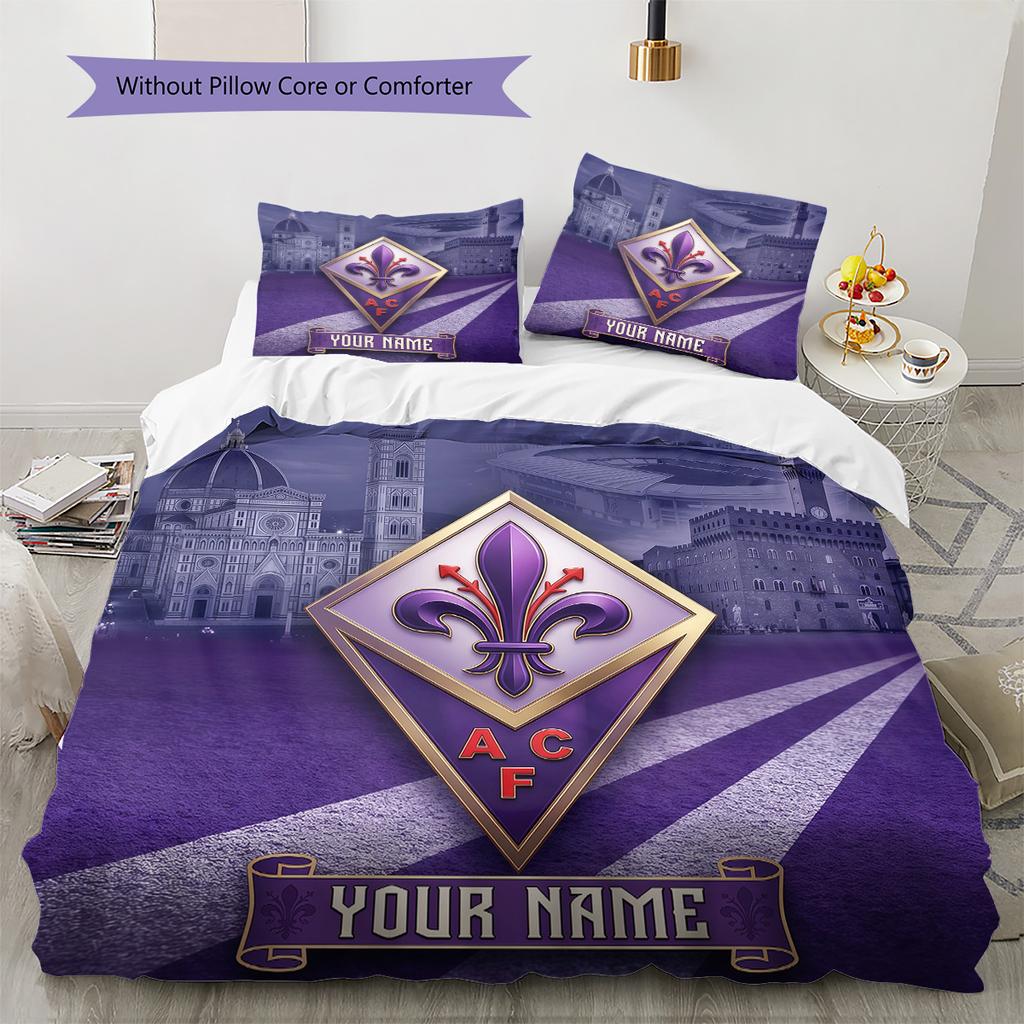 Custom Name ACF Fiorentina Pattern Bedding Quilt Set Home Decoration Gift (1 * Duvet Cover + 2 * Pillowcase Without Core)