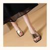 Casual foot sandals women's 2025 new outer wear square heel cool slippers versatile sandals beach sandals