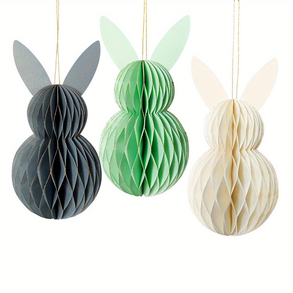 1pc Easter Rabbit Honeycomb Ball Pendant,Party Hanging Decoration Pendant,Birthday Party Decoration,Home Decor Hanging Accessory