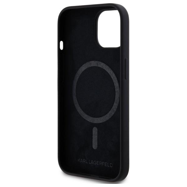 Karl Lagerfeld Klhmp15Sskhpplk Iphone 15 6.1 Czarny/Black Hardcase Silicone Karl Head Print Magsafe