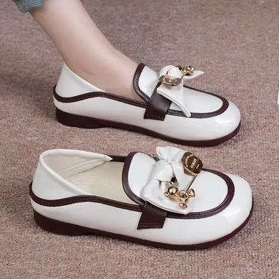 2024 Damen Echtleder Weichsohlen Bohnenschuhe Frühling/Herbst Neuer Stil Flache Einzelne Schuhe Modische Damen