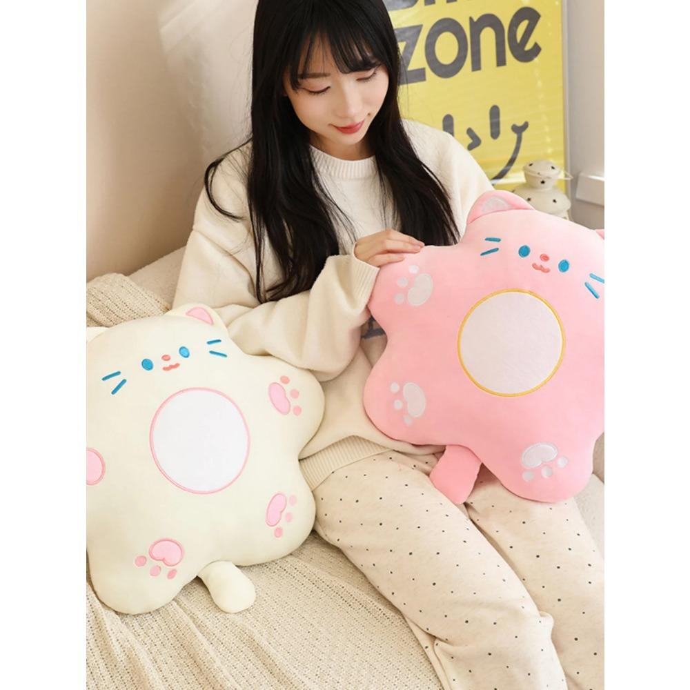 Creative Flowers Cat Lumbar Support Cute Office Cat Pillow Sofa Flower Cushion Flower Plush Toys