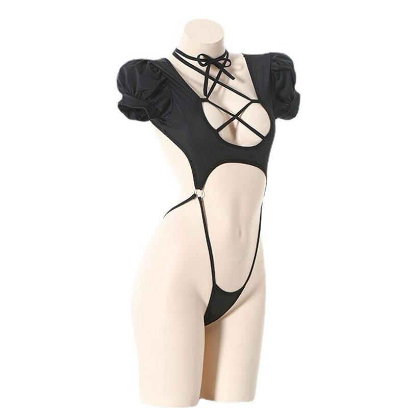Backless Sexy Straps Bandage Underwear Set One-piece Bikini Costume Women Pajamas Lingerie Uniform Cosplay