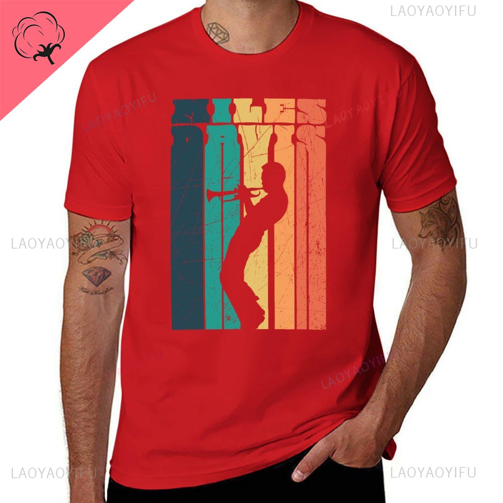 

Miles Davis Retro Printed TShirt Aesthetic Clothes Man Clothes Slim Fit T Shirts for Men Cotton Oneck Shortsleev Sweatshirt M