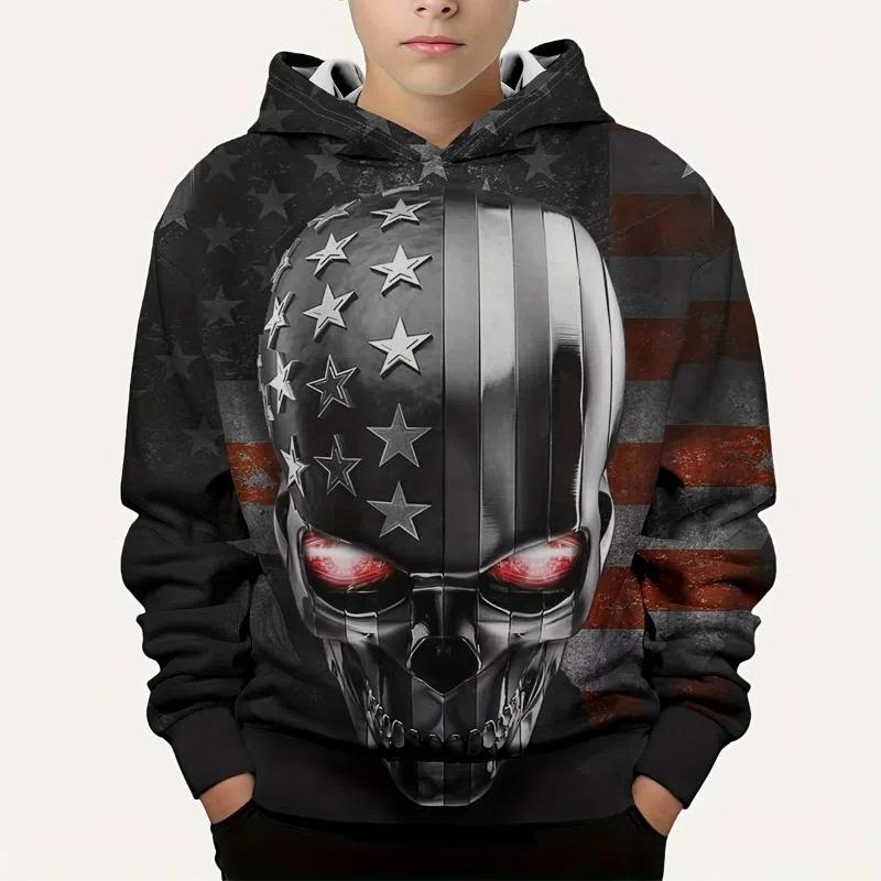 

Детская толстовка для мальчиков с 3D-принтом, повседневный свитер с длинным рукавом, детская одежда, осенние толстовки с капюшоном для детей 140CM