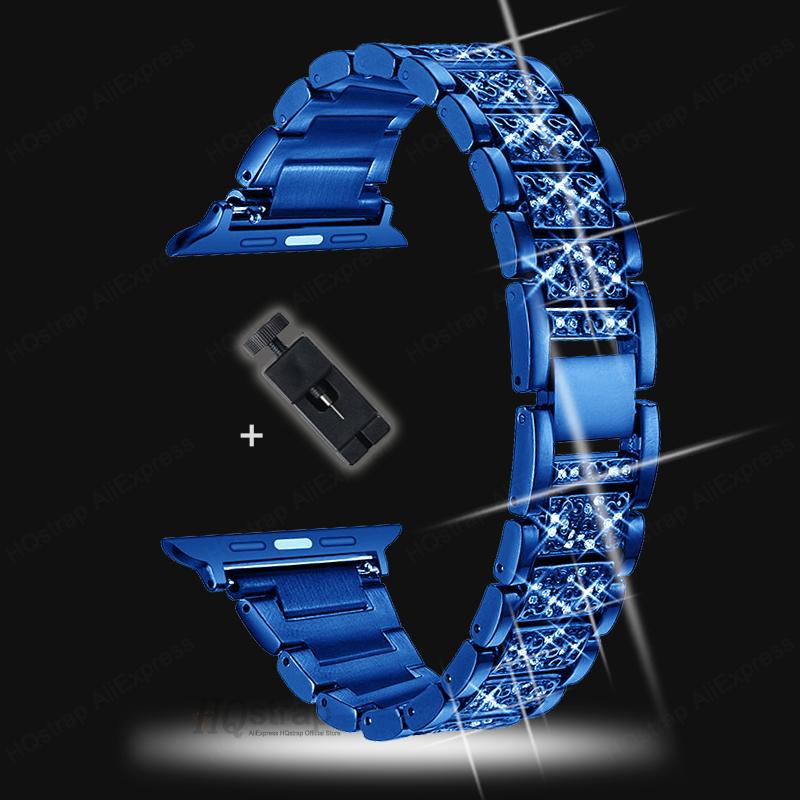 Bling Diamond Strap for Apple Watch Ultra Band 49mm 40mm 45mm 44mm 41mm 42mm 38mm Metal Belt for Iwatch Series 7 SE 6 5 4 Women Bracelet