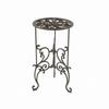 Wrought Iron Plant Stand Freestanding Furniture Scrollwork for Balcony, Entryway