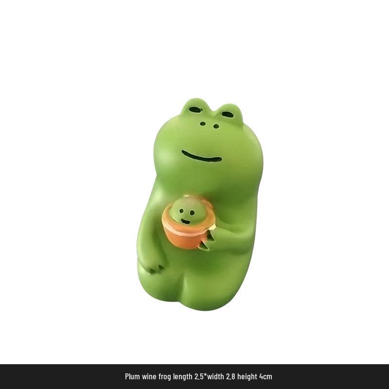 Handmade Cute Cartoon Frog Rocking Chair Resin Ornament for Desktop