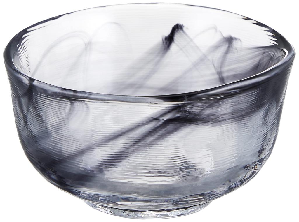 Yoshinuma Glass Ink Painting Glass Bowl, 6cm Diameter, Black, Made In Japan