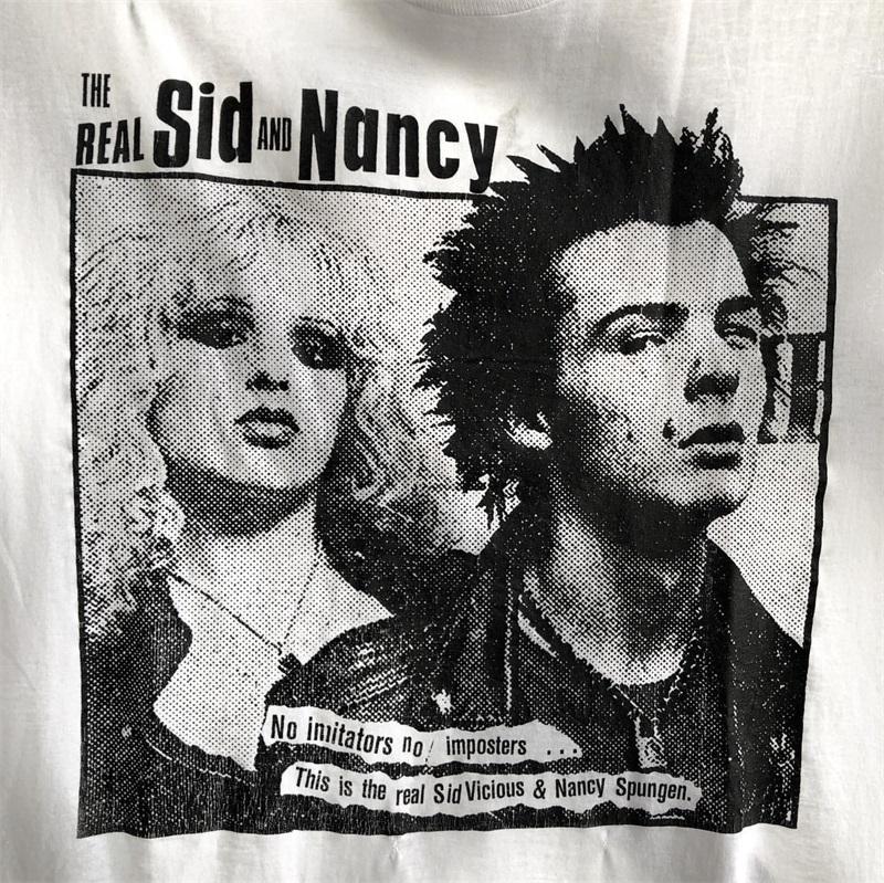 Sid and Nancy Sex Pistols Punk Rock Couple Short Sleeve Vintage Poster T-Shirt Tide  Harajuku Men Clothing T Shirts Shirts