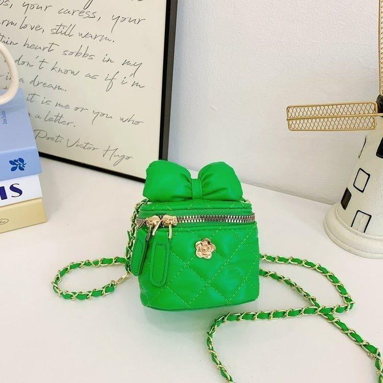

Модная сумка для девочек с бантом, детская сумка-мессенджер, принцесса, зарубежный стиль, для маленькой девочки, детские аксессуары, сумка через плечо для мелочи зелёный