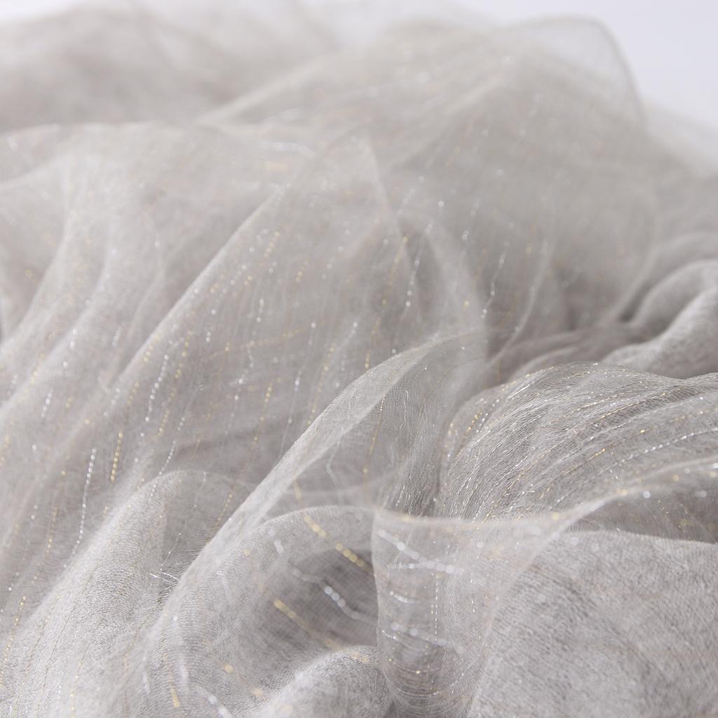 Shiny Gold Silk Double Layer Fluffy Tie-dye Scarf Silk Mulberry Linen Shawl Warm Fashion with Autumn and Winter Women