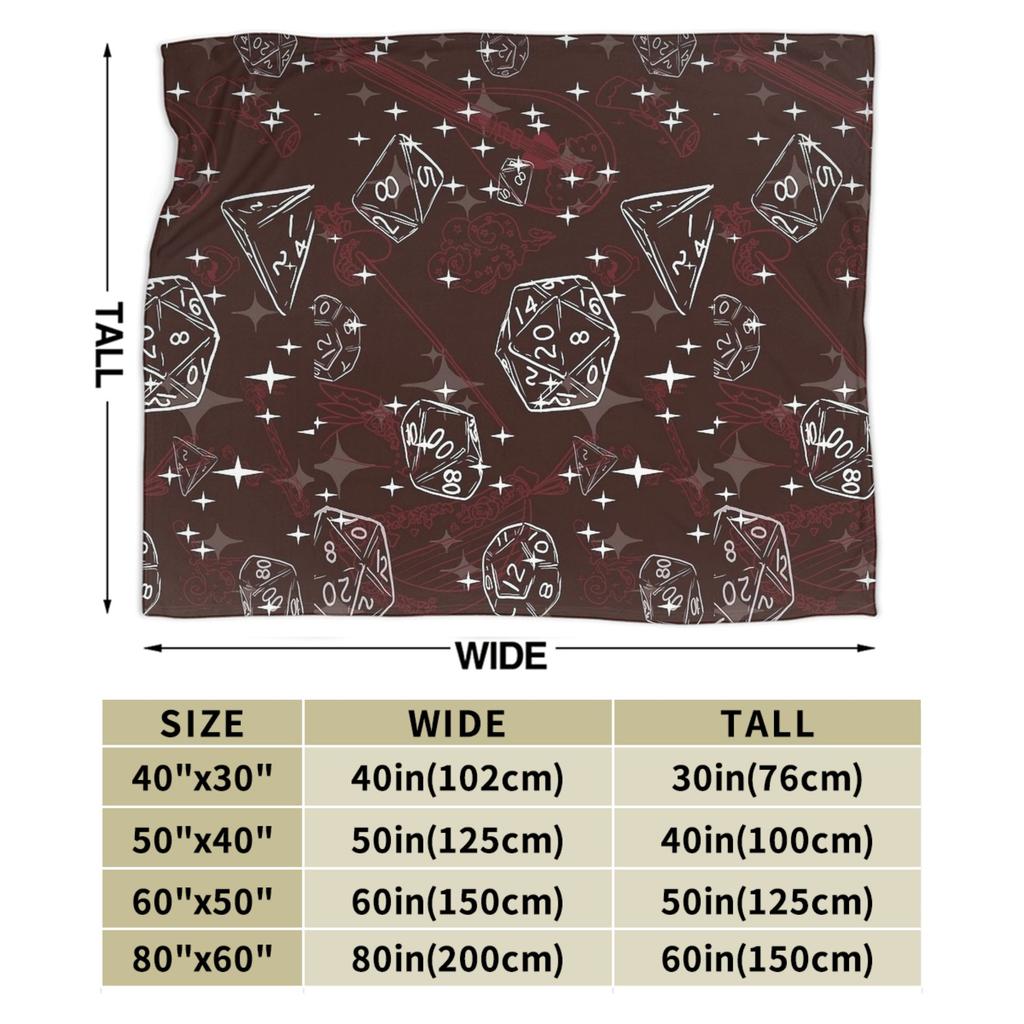 DnD Game Dice Spill Blanket Flannel Summer Breathable Soft Throw Blankets for Bedding Outdoor Plush Thin Quilt