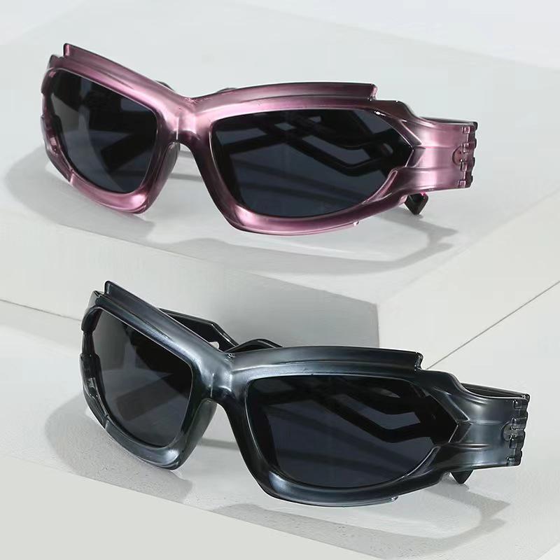 New Punk One Piece Sunglasses Y2k Luxury Brand Wrap Around Sun Glasses 2000's Shades Eyewear UV400 Female Designer Eyeglasses