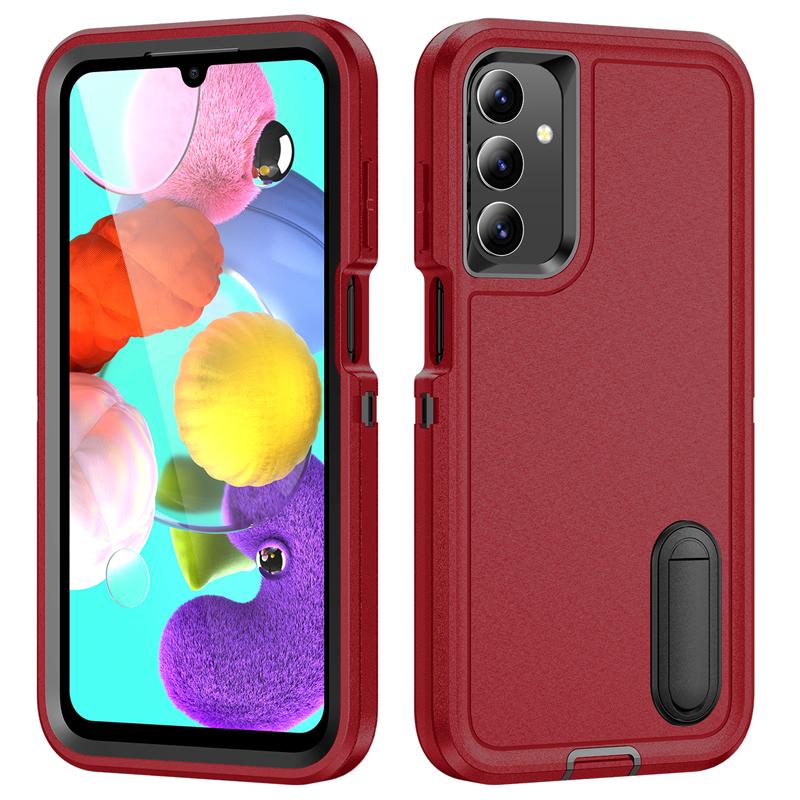 3 In 1 Heavy Armor Defend Phone Case For Samsung Galaxy A16 A06 A15 A14 A54 A26 A36 A56 A17 A27 A37 5G Plastic Frame TPU Cover