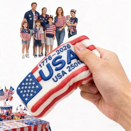 America 250th Anniversary Squeeze Toy Stress Relief Patriotic USA 250th Anniversary Sensory Fidget Pinch Toy Party Favors