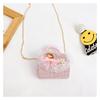 Childrens Cartoon Pattern Pu Shoulder Bag With Artificial Pearl Bow And Flower Decoration For Daily Casual Wear