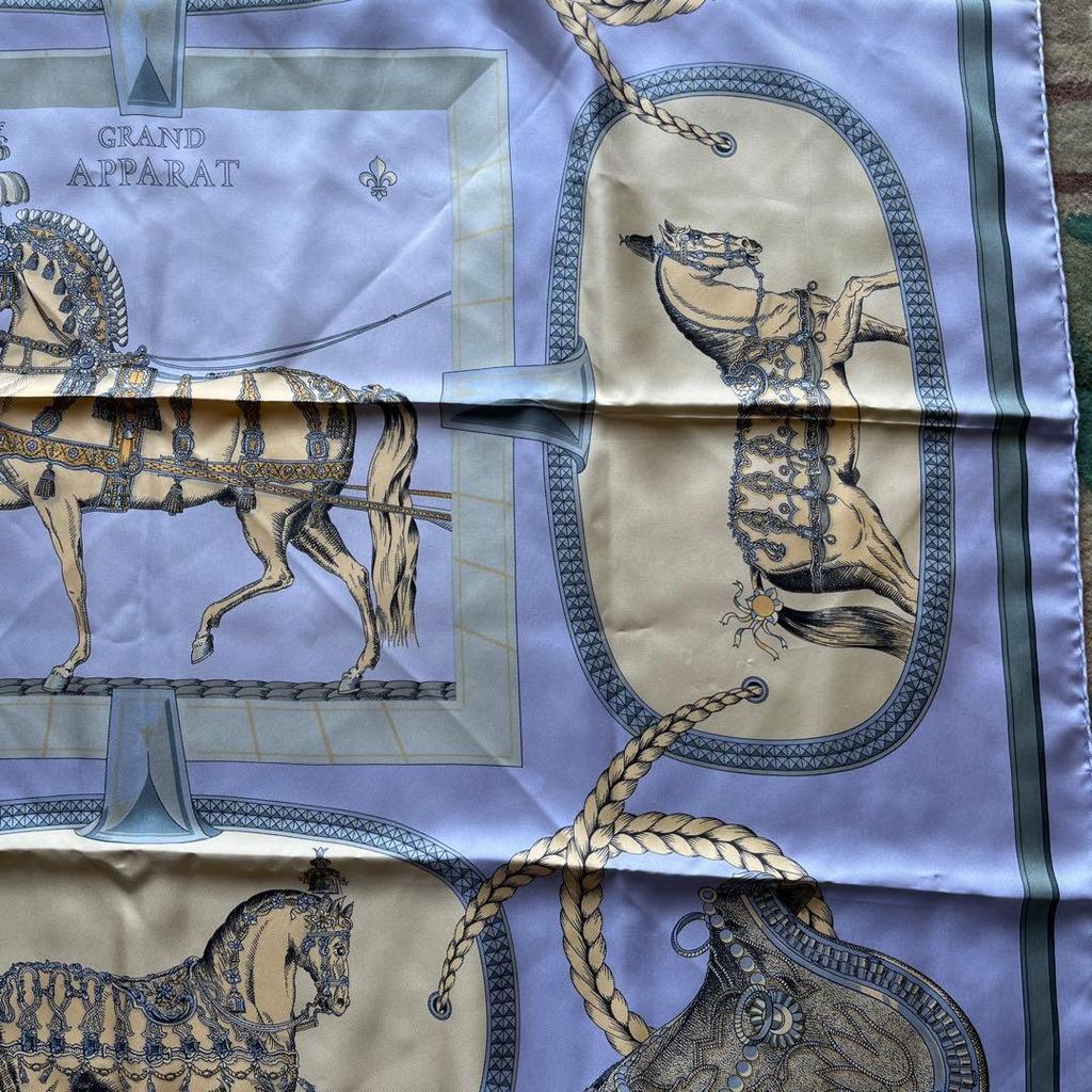 Used Hermes Square Scarf, 100% Silk, Vintage