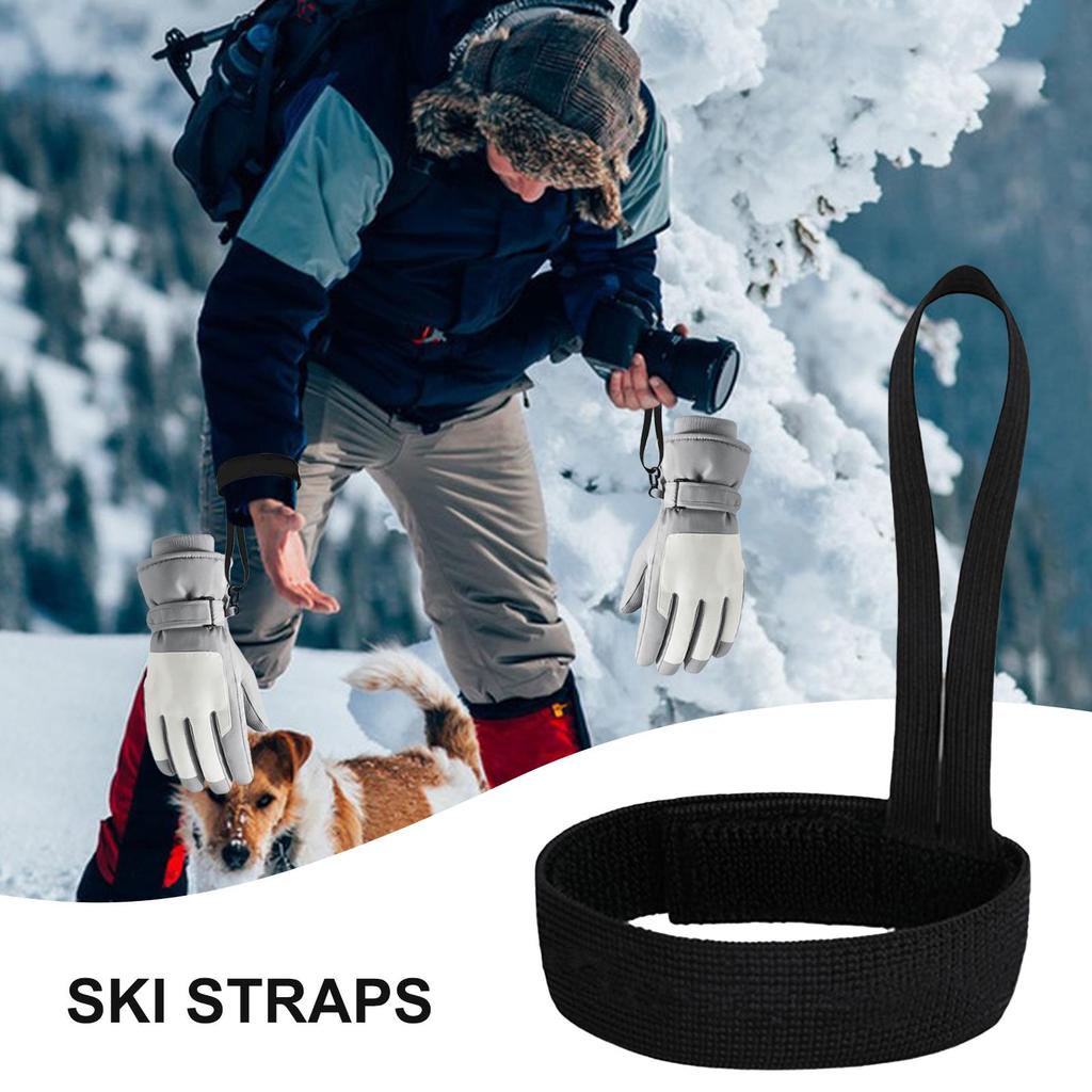 Elastiska handledsband för skid- och snowboardhandskar Justerbar skidhandskesnöre för män och kvinnor Sport Skidhandskens Säkerhetsrem