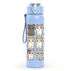 1PC Stacked Grey Cat Column Repeat 750ml Color Plastic Sports Water Bottle Leakproof Flip Straw Lid Suitable for Sports Office Home Use