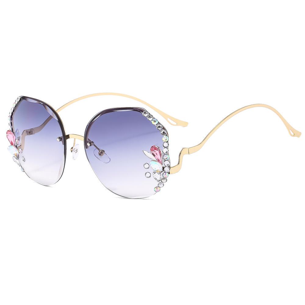 2024 Women's High-End Rhinestone Sunglasses: Slimming, Fashionable Anti-UV Sunshade