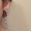 Animal Zodiac Alloy Long Dangle Earrings With Glittering Butterfly Design For Women