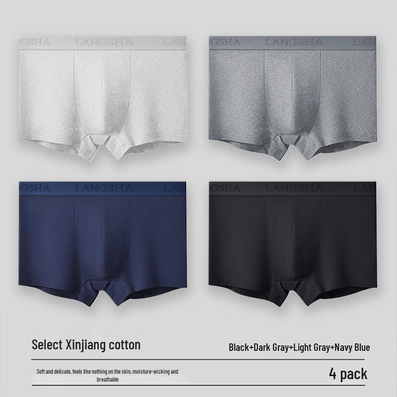 Langsha Men's Plus Size Cotton Boxer Briefs