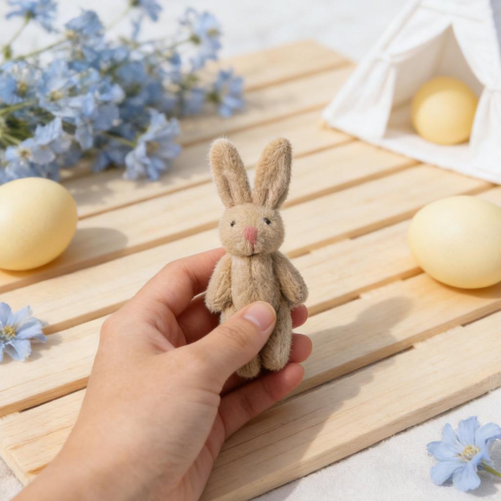Easter Plush Bunny Small Joints Bunny  Stuffed Animal Gifts, Birthday Cake Wedding Decoration Party Accessories