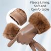 Warm Touchscreen Plush Gloves Faux Fur Trim Cycling Windproof Gloves  Women