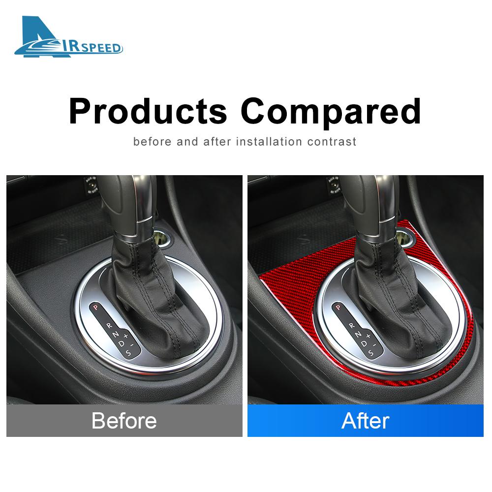 Real Soft Carbon Fiber For Volkswagen Beetle 2012 2013 2014 2015 2016 2017 2018 2019 Car Gear Shift Panel Sticker Accessories