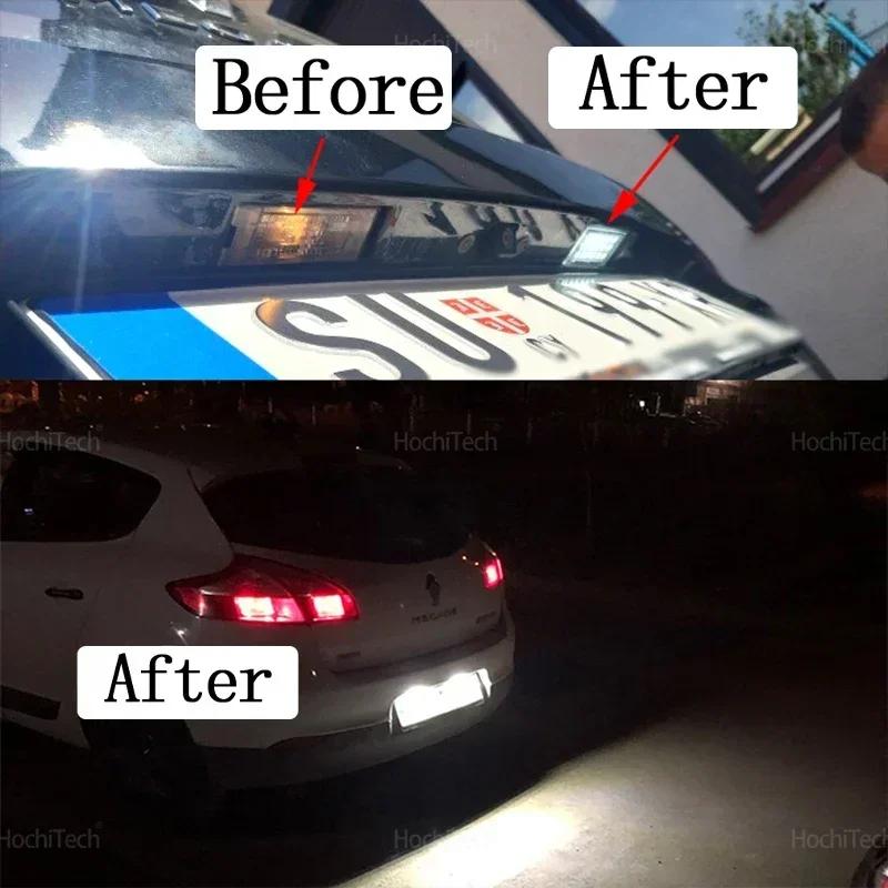 2PS License Plate Light Rear Tail Lamp Upgrade Error Free For Renault Megane 3 Clio Laguna 2 Megane 3 Twingo Master Vel Satis