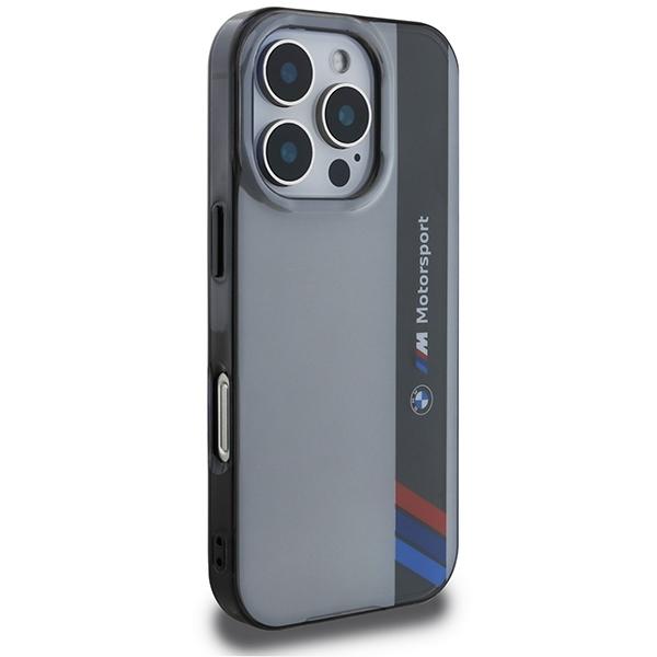 Hülle für iPhone 16 Pro BMW Motorsport Vertikaler Streifen Grau