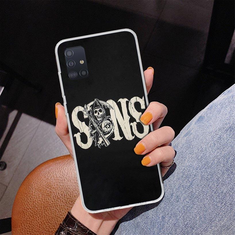 

Черный чехол для телефона Sons Of Anarchy для Samsung Galaxy A52 A32 A22 A12 A51 A31 A50S A30S A20S A10S Note 20 Ultra 10 Plus S10 A72 A7 Samsung A02S