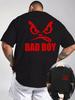 Summer New Mens Casual Tshirt with Threaded Round Neck Short Sleeved Top Printed on Both Front and Back Sides