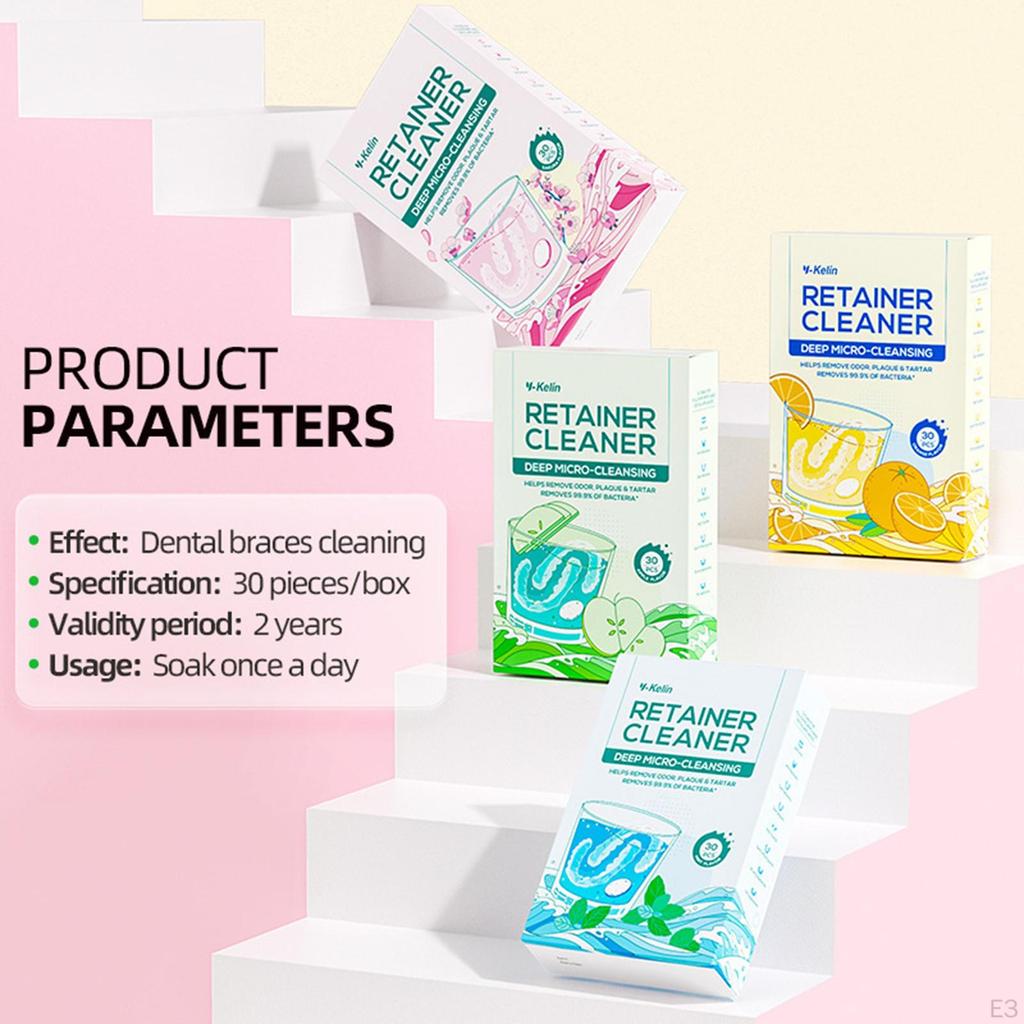 30 Pieces Denture Cleaner Tablet Cleaning Tool False Tooth Sakura flavor