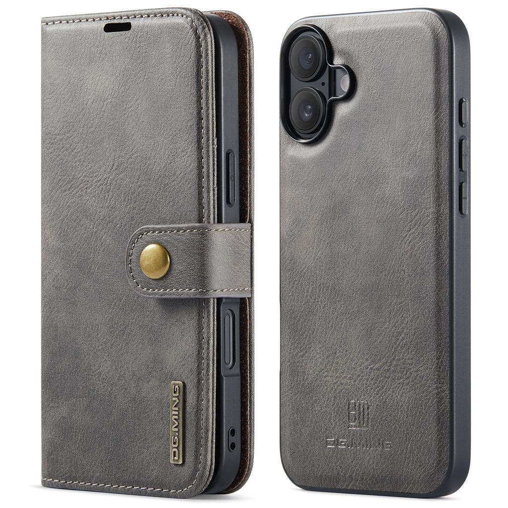 DG.MING for iPhone 16 Case Detachable Split Leather Phone Cover