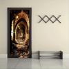 2pcs Medieval Retro Castle Tunnel Wall Stickers, Three-dimensional Arch Corridor Stickers, Living Room Entrance Background Wall