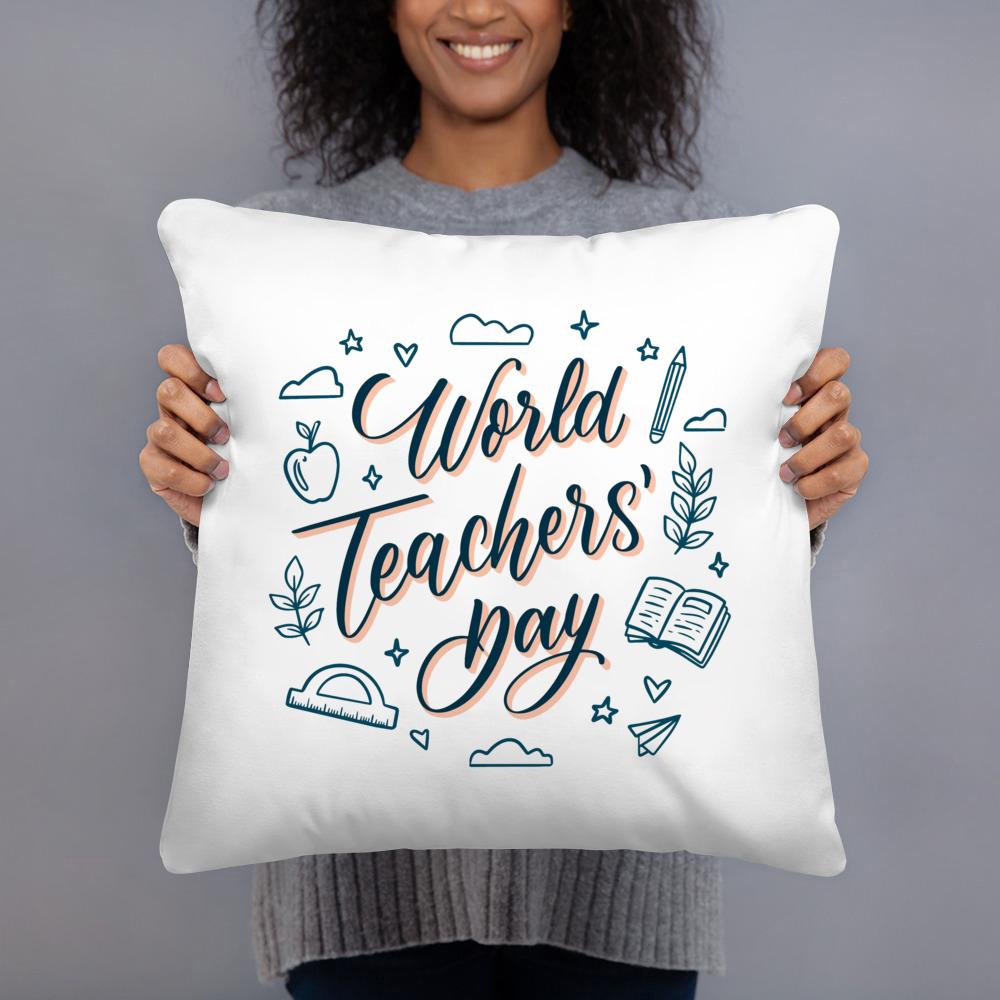 Happy Word Teacher's Day Square Pillow Case Teacher's Day Gift Pillow Case Sofa Cushion Cover Bedroom Party Decoration