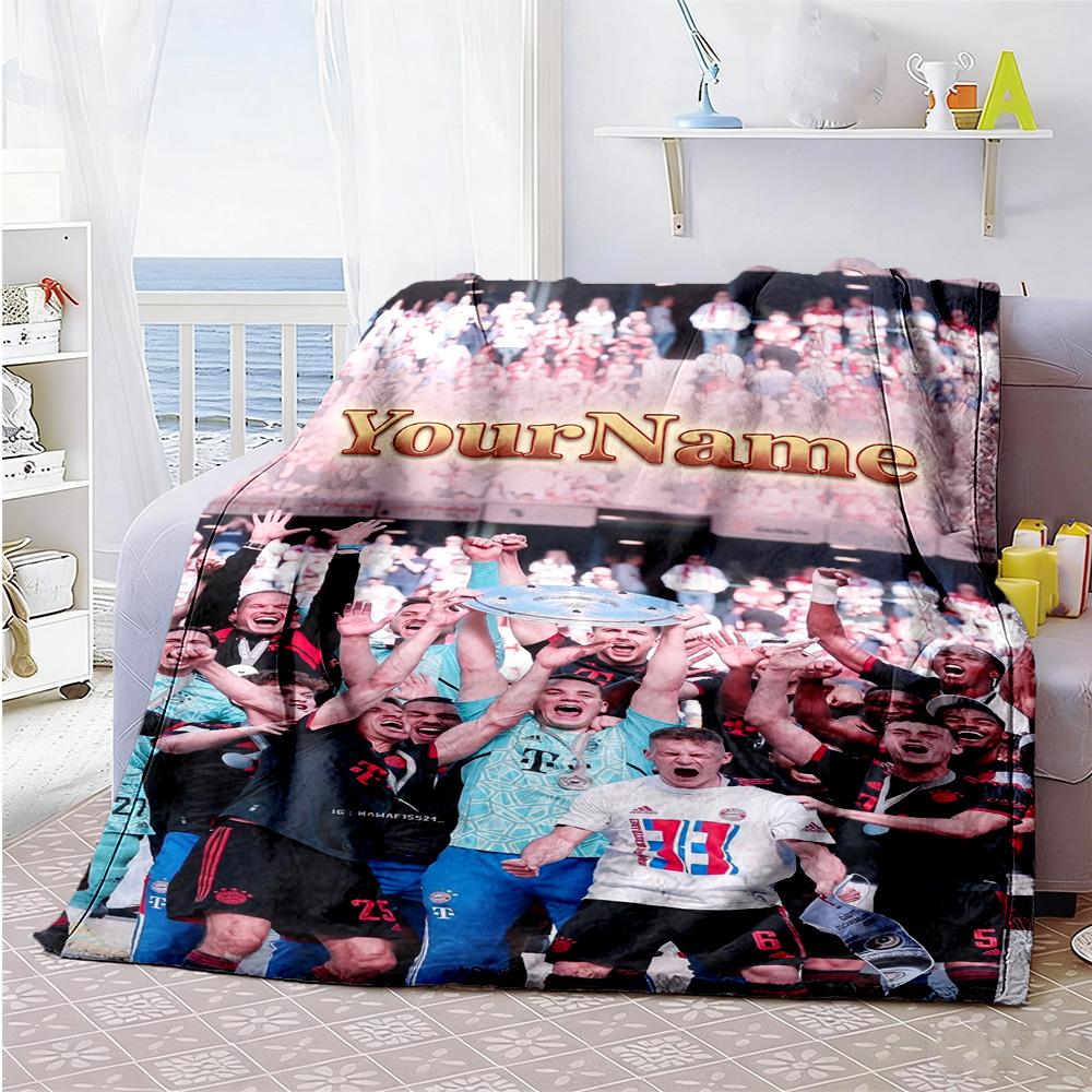 Bayern Munich Personalized Text Blanket Multi-purpose Personalized Blanket Comfortable for Home Decor Couch Picnics Office for All Occasions