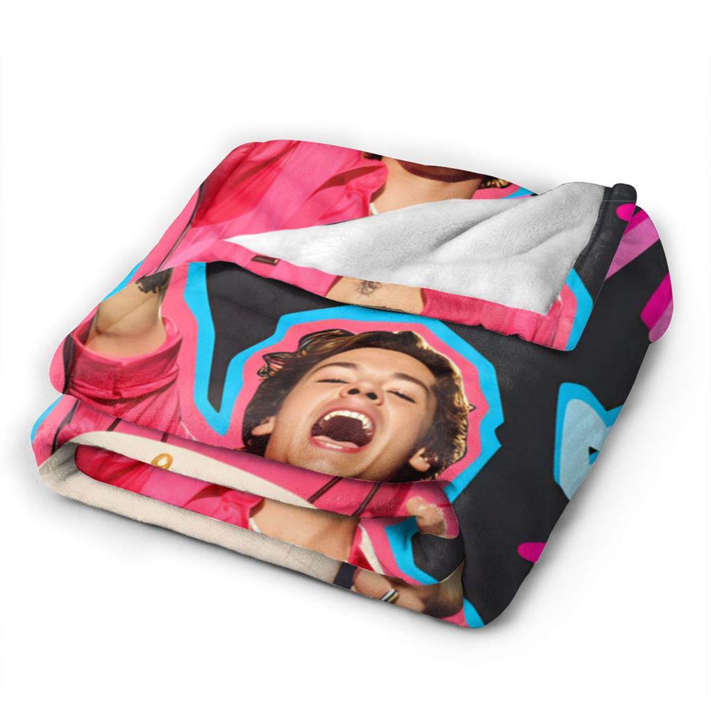 H-Harry Styles Blanket Super Warm Novelty Plush Throw Blanket For Students Couch Chair Sofa Bed Flannel Bedspread Bed Cover