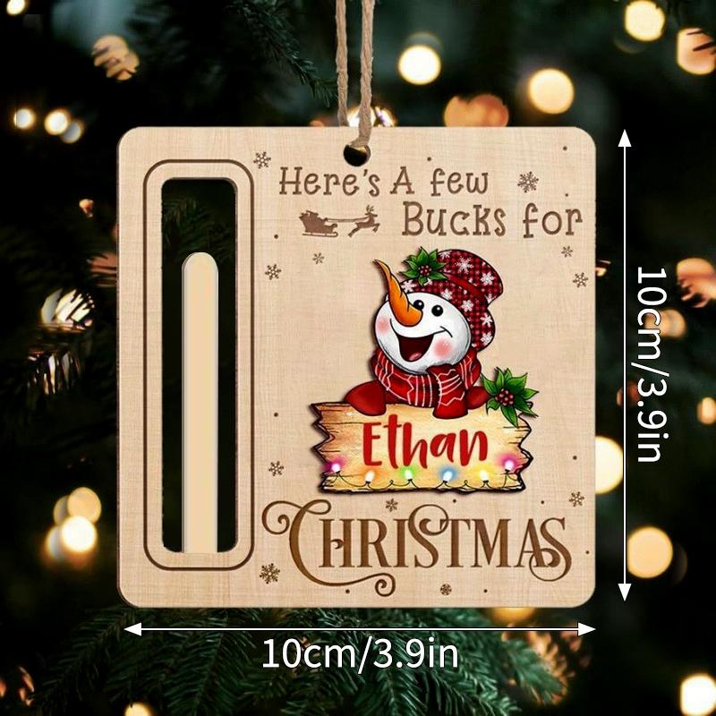 Wooden Christmas Money Holder Ornament Cash Gift Card Holder Hanging Decor Xmas Tree Pendant 2027 New Year Home Decor