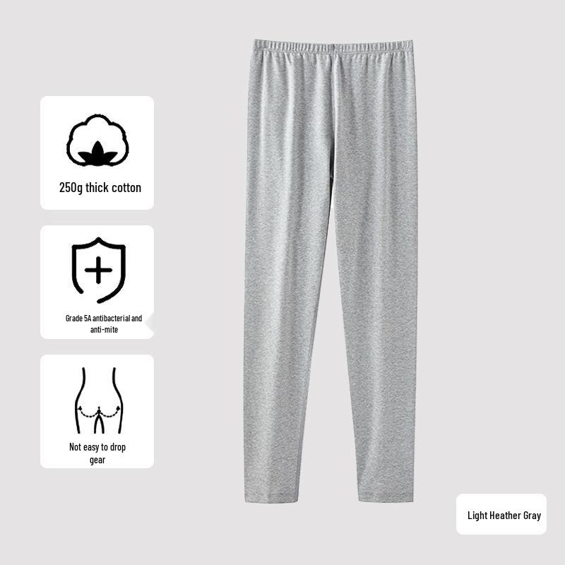 Pantalones cálidos de otoño para mujer de algodón puro extra grueso de talla grande 250g - Capa base antibacteriana