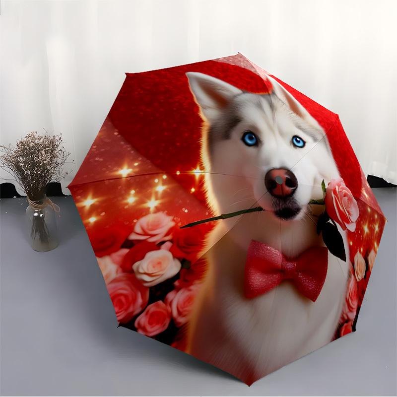 1PC Siberian Husky Automatic Open/close, All-Season Portable Folding Umbrella for Women & Men yy250919164