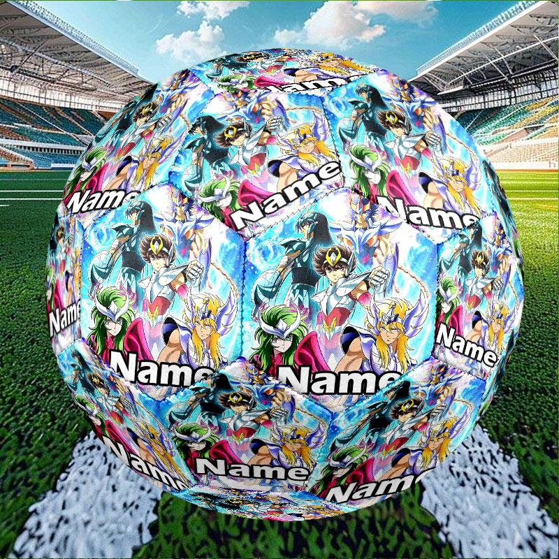 Custom Name Personalized Saint Seiya Print Size 5 Soccer Ball Training & Match Football, for Team, Kicking, Gift for Football Enthusiasts