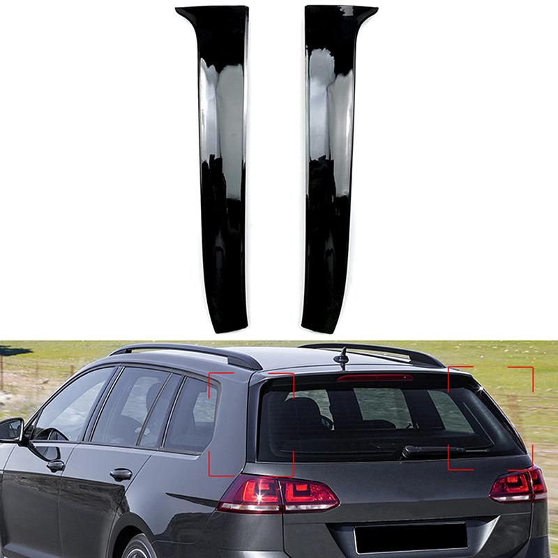 1 Pair Car Rear Window Spoiler for VW Golf 7 Variant Wagon 2013 2014 2015-2017 Glossy Black Left Right Air Splitter Lip Trims