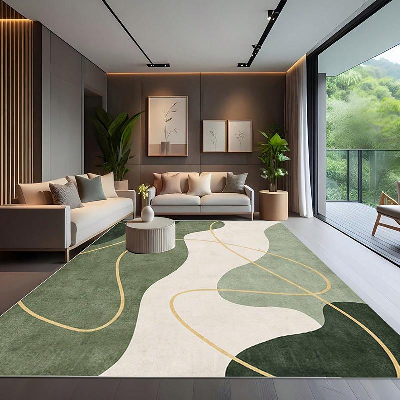 Dywany z Nadrukiem Sztuki Abstrakcyjnej Dywany z Nadrukiem Linii do Salonów Nowoczesna Dekoracja Domu Dywan Antypoślizgowy do Sypialni Przedpokojów i Balkonów