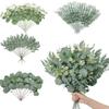 10/20Pcs Artificial Eucalyptus Leaf Stems Green Fack Plants Living Room Decoration Bride Wedding Holding Flowers Bouquet Decor