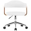 VidaXL Chaise pivotante de bureau Blanc Bois courbé et similicuir