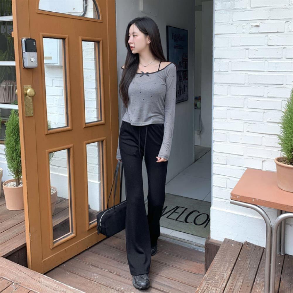 New ArrivalS Open Run Women S Rayon Span baSic Ribbed Bootcut SlackS
