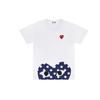 COMME Des GARCONS PLAY Blue Polka Dots Pattern Short Sleeve White Men's AZT236